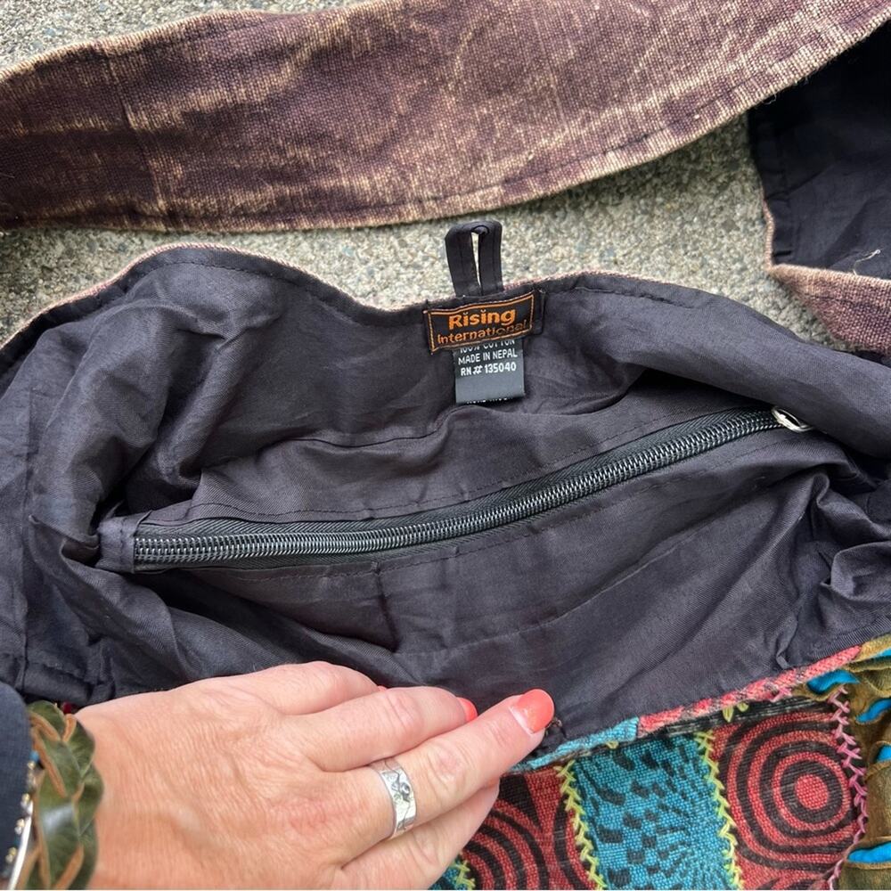 Boho Hippie Razor Cut Patchwork Flower Power Shou… - image 6